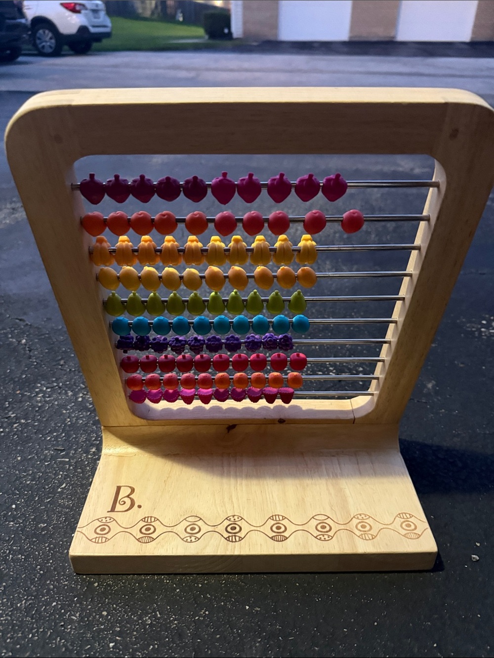 Wooden Rainbow Bead Abacus Toy - Multicolor